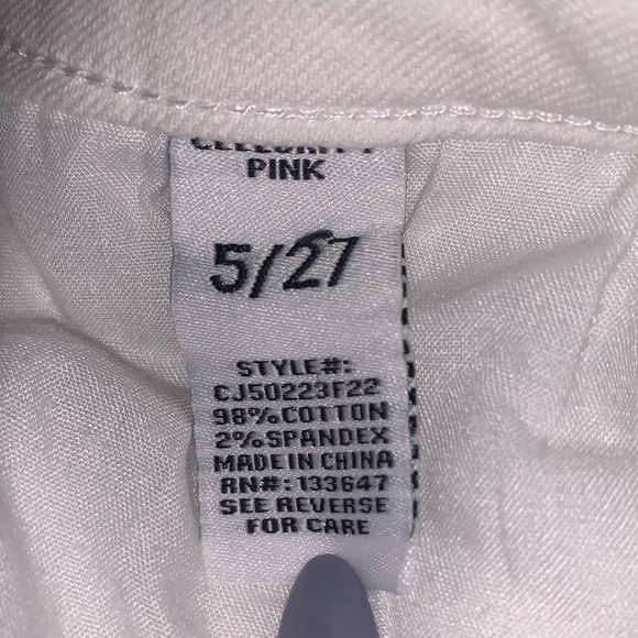 Celebrity Pink White Distressed Jean Skirt - Picture 3 of 3